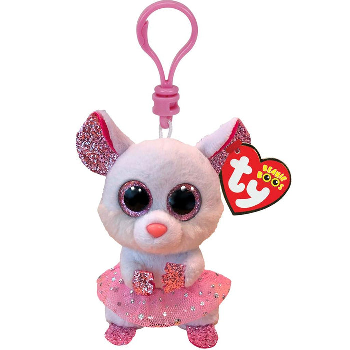 Ty Beanie Boo's Clip Nina Mouse  7 cm / Pluche Sleutelhanger / Knuffelshop